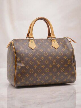 Authentic Louis Vuitton Speedy 30 Monogram Canvas Brown LV Handbag